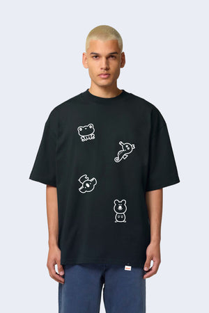 Unisex Tričko ANIMALS čierne