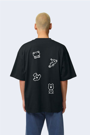 Unisex Tričko ANIMALS čierne